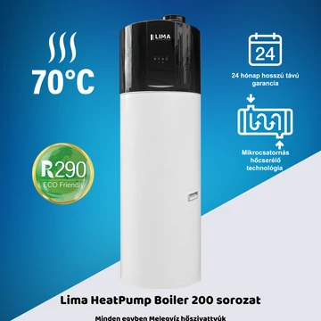 Lima HeatPump Boiler 200 hőszivattyús bojler – 200 literes környezetbarát megoldás
