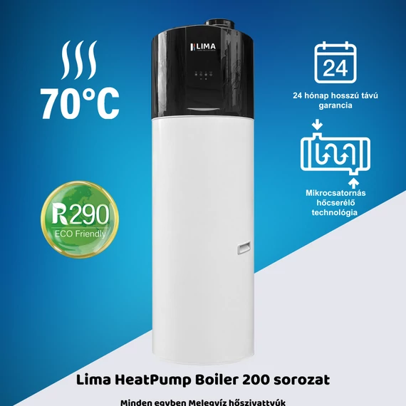 Lima HeatPump Boiler 200 hőszivattyús bojler – 200 literes környezetbarát megoldás