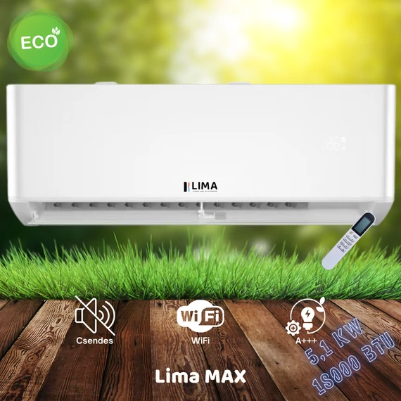 Lima Max 5,1 kW (18000 BTU) Inverteres Split Klíma – WiFi, A++/A+ – Nagyobb terekhez
