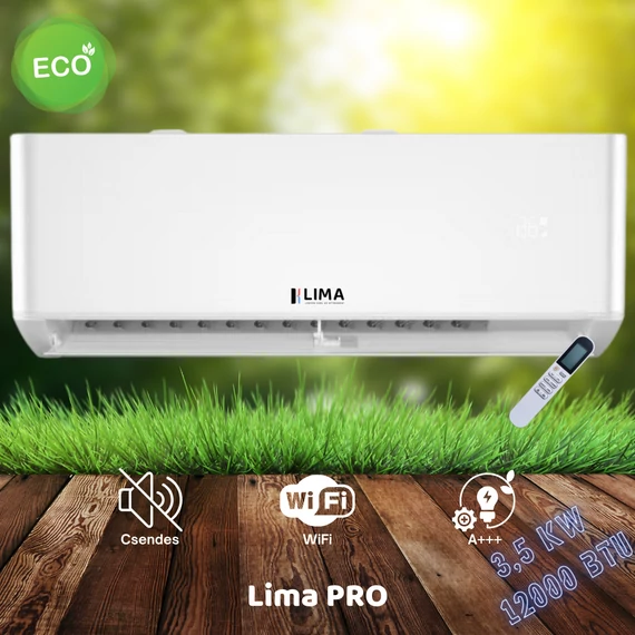 Lima Pro 3,4 kW (12000 BTU) Inverteres Split Klíma – WiFi, A++/A+ – Közepes helyiségekhez